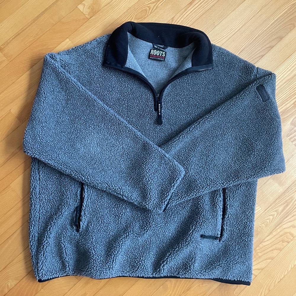 Vintage Gray Roots Athletic Sherpa Sweater